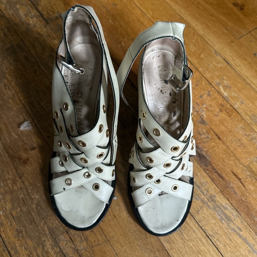 Opening Ceremony Cream Block Heel